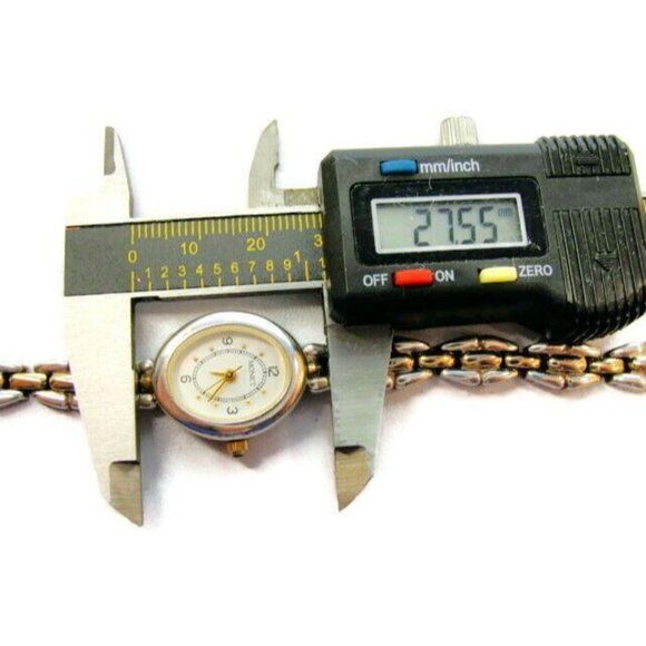 Monet Watch Quartz Analog New Battery Silver-Tone Link Bracelet Woman's Vintage - Picture 6 of 10